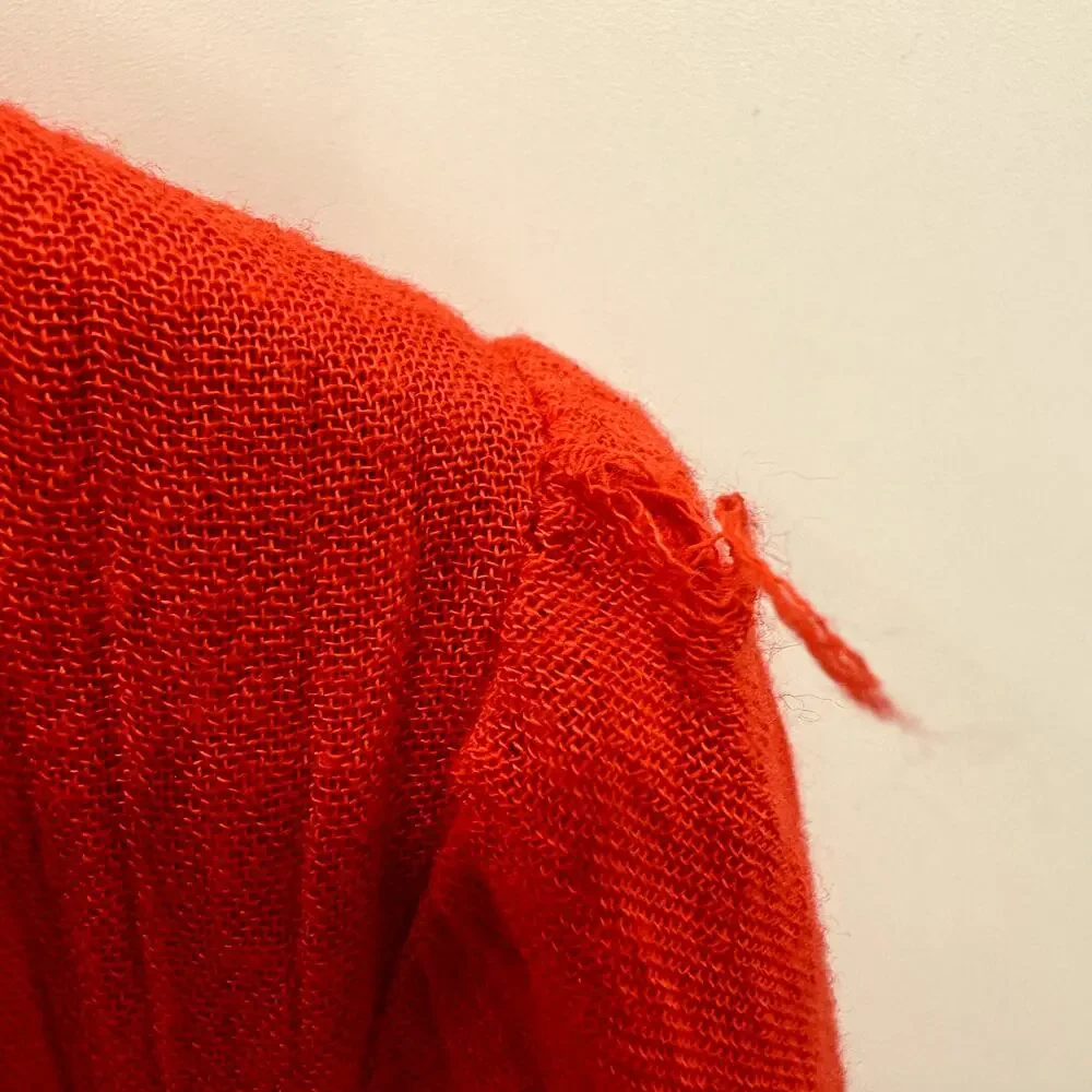 FREE PEOPLE Oxford Embroidered Mini Dress in Coral Red  // S